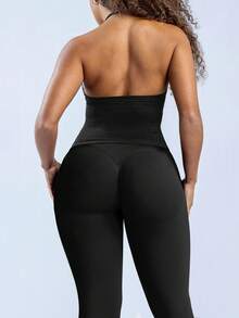 Yefecy 2 件套，新款 Impact 运动瑜伽背心和高腰紧身裤，女士健身瑜伽上衣，健身服锻炼露背紧身内置罩杯上衣，柔软舒适，日常，户外，运动，女士健身服套装，女士健身套装 - 黑色 - 查看 8