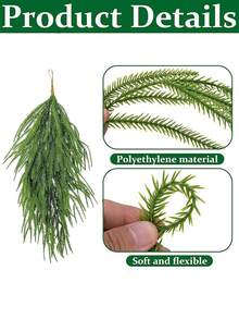 Artificial Hanging Plants, Christmas Teardrop Pine Needle Hanging Swag, Artificial Pine Needle Branches Faux, Winter Wreath Hanging Plants, For Front Door, Wall, Home Christmas Decoration Home Decor Christmas Decorations Room Decor Christmas Decorations Home Christmas Gifts Christmas Decor - Multicolor - View 8