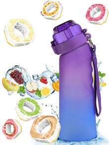 1pc 650ml Air Bottle Tritan Water Bottle Scented Pods Air Scent 0 Sugar Fruit Flavour Up Tritan Plastic Water Drink Bottle With Fragrance Drink More Water(One Water Bottle With A Random Flavor Fragrance Ring) - Nhiều màu - Xem 7