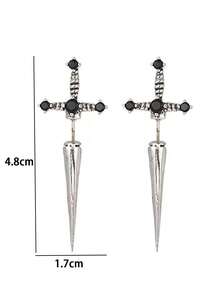 2pcs Vintage Exaggerated Earrings, Punk Gothic Style Earrings, Daily Party Jewelry