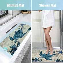 حصيرة الحمام غير الانزلاقية، حصيرة حمام ناعمة مريحة مع فتحات تصريف، حصيرة استحمام من مادة البي في سي بتصميم لوفة للتدليك، للاستخدام في الحمام والأماكن الرطبة، سريعة التجفيف