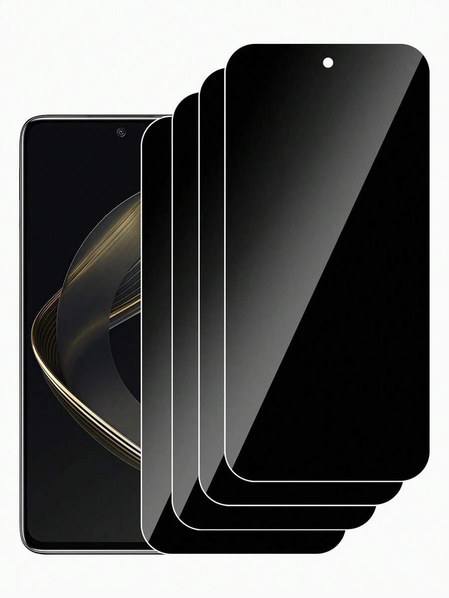 4 Stück Vollabdeckung Anti-Spion gehärtetes Glas Bildschirmschutz kompatibel mit Huawei/Honor, einfache Installation, keine Blasen, kratz- und bruchfest, geeignet als Geburtstagsgeschenk/Geschenk für Familie/Freunde/Freund/Freundin, Bildschirmschutz-Grundausstattung, anwendbar für täglichen Schutz, Büro, Privatsphäre Zuhause, Handyzubehör wasserdicht stoßfest kratzfest