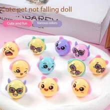 5pcs Creative Mini Roly-Poly Tumbler Toys, Cute Swaying Design, Durable & Shockproof, Desktop Interactive Stress Relief Decor, Classroom Reward Gifts, Portable Party & Office Presents, Rocking Tumbler Toy Gifts - Multicolor - View 2