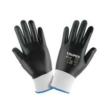 KIT 2 PZ-Guantes de poliéster recubiertos de nitrilo, M, TRUPER - Negro - Ver 2
