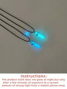 ATLVXJL 2 件套夜光心形情侣/友谊项链套装，配皮绳，休闲情侣首饰，适合日常佩戴和情人节礼物 - 彩色 - 查看 10