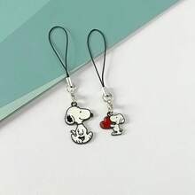 1pc/2pcs Snoopy Cartoon Collaboration Snoopy Phone Rope Fish Silk Thread Hanging Rope Girlfriend Couple Parent Child Personalized Anime Jewelry (Style Random)