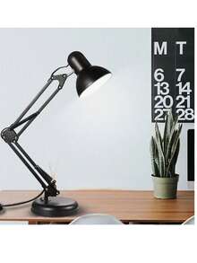Lámpara De Escritorio Con Brazo Oscilante Metálico Con foco LED Incluidos - Negro - Ver 3