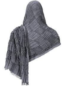 Wrap Dune Wasteland Hooded Shawl With Viking Brooch | Cowl Scarf Rogue Medieval Cloak Renaissance Costume Cape Accessories Halloween Costume