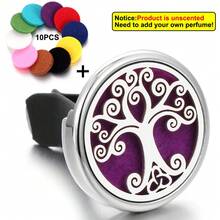 1PC New Arrival Tree Of Life Aromatherapy Diffuser Car Air Freshener Alloy Stainless Steel Aroma Essential Oil Diffuser Car Vent Clip Perfume Lockets Pendants Car Fragrance Diffuser Clip Effective In-Car Fragrance Diffuser With 10pcs Pads - Silver - View 18