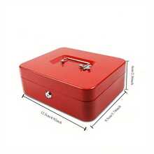 Portable Lockable Cash Box Deposit Slot Petty Cash Money Box  With 2 Keys - default - View 3