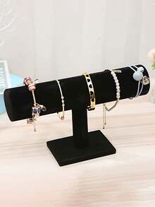 1pc T-Shaped Velvet Jewelry Display Stand, Elegant Storage Rack For Necklaces, Bracelets, And Pendants, Stylish Home Office Organizer, Perfect For Fashionable Women's Desk, Ideal Valentine's Day Gift, Essential Travel Accessory, Back-To-School Dormitory Storage Solution, Chic And Functional Jewelry Organizer For Every Occasion, Celebrate Christmas, Thanksgiving, And New Year With This Versatile Storage Rack, A Must-Have For Fashion Enthusiasts, Thoughtful Gift For Her, Enhance Your Space With And Practical Storage Solutions, Perfect For Organizing Your Favorite Accessories.,Room Decor - Multicolor - View 6