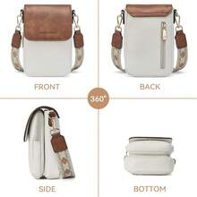 ¡RecomendadoBOSTANTEN - Bolso bandolera pequeño para mujer con ranuras para tarjetas¡Top de Temporada - A01-beige con café - Ver 8