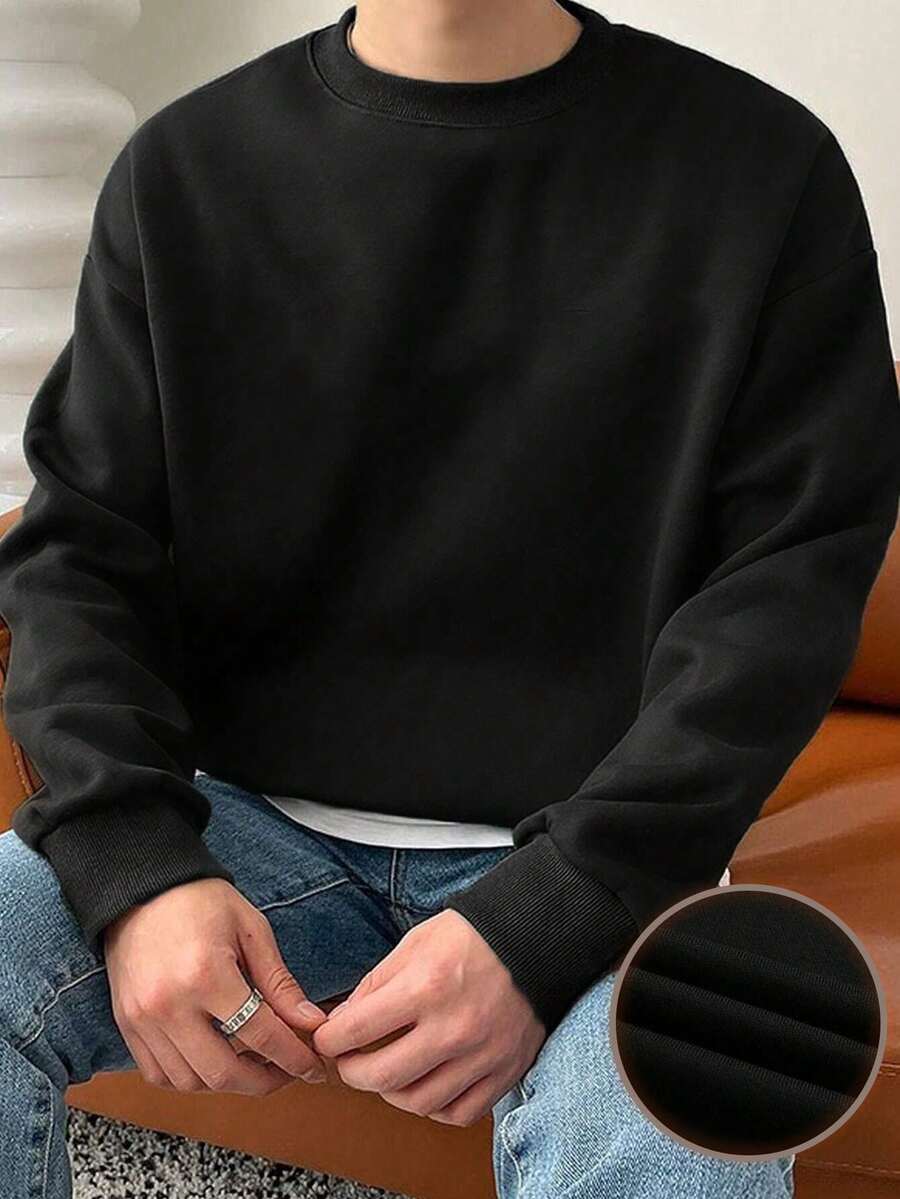 1pc Teen Boys Minimalist Retro Outdoor Pullover Sweater, Knit, Autumn/Winter