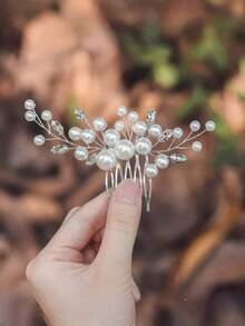 1pc Peacock Tail Hair Accessory, New Minimalist Retro National Style Alloy Peacock Tail Side Comb, Women Bridal Updo Hair Decor, Gift For All Seasons, Combs, Haircomb