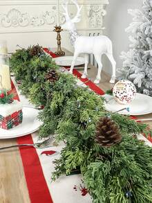 200cm-Artificial Norfolk Pine Garland Real Touch, Christmas Decorations Garland,Christmas Garland - Cedar Garland - Cypress Garlands - Real Touch Pine Garlands - Garland Christmas Decorations For Home Dining Table Mantel Porch Winter Christmas Decor Home Decor Room Decor