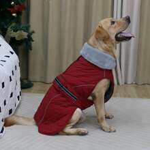 Giacca invernale per cani, giacca extra calda per cani, cappotto per cani in climi freddi, giacca da neve con collo alto e fodera trapuntata in lana, abbigliamento invernale regolabile e riflettente per animali domestici - Viola - Visualizzare 7