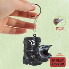 Breloc acrilic 2D pentru entuziaștii curselor de motociclete, decorațiune pentru rucsac și cheie de mașină, decorațiune pentru petrecerea de Crăciun, înapoi la școală pentru tineri