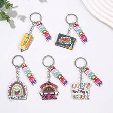 5 piezas Regalos de Apreciación al Maestro de Regreso a Clases, Llavero de Maestro, Llavero, Adecuado para Mujeres y Hombres - Multicolor - Ver 9