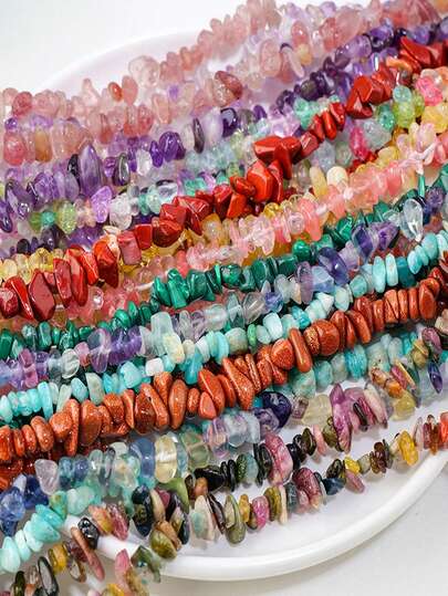 1pc 5-8mm Natural Gemstone Crushed Stone Crystal Beads, Suitable For Women Bracelet, Necklace, Earrings Jewelry Making