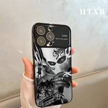 Funda para teléfono móvil con diseño de cocotero y hombre, electrochapada | Caja protectora AG Frosted Large View Window 2 en 1 para phone 17, 17 Pro, 17 Pro, 16 Pro, 16 Pro, 16 Plus, 16, 15 Pro, 15 Pro, 15 Plus, 15, 14 Pro, 14 Pro, 14 Plus, 14, 13 Pro, 13 Pro, 13, 12 Pro, 12 Pro y 12 Series - Plateado - Ver 4