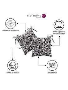 Home Elephant Juego de 4 Cojines Para Silla Varios Colores Con Cintas Para Sujetarse, Cómodos y Fáciles de Utilizar - Gris Oscuro - Ver 2