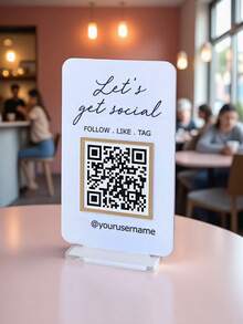 1pc Customized QR Code, Text Logo, Minimalist Business Logo, Acrylic Small Business Logo, Customized Business Display Logo, Personalized QR Code Social Media Logo, Customized Menu Display Logo, Personalized Social Media Nameplate