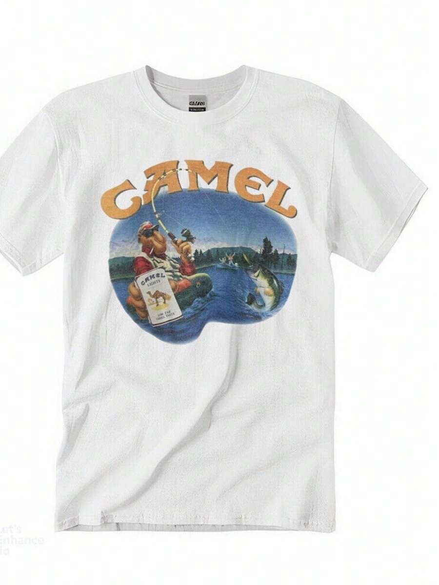 VTG Camel Smokin Joe Fly Fishing T-Shirt - White - View 1