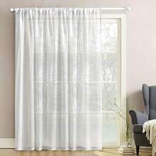 1 Piece White Light-Filtering Sheer Curtain, Rod Pocket Top, Polyester Diamond Yarn, Light, Smooth And Soft, Naturally Drapes, Wrinkle-Resistant, Scratch-Resistant, Suitable For All Seasons, Machine Washable, Modern Minimalist Home Decor, Ideal For Bedrooms, Living Rooms, Offices, Weddings, 90gsm