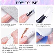 MEET ACROSS 1/2/3pcs Solid Nail Glue Nail Tips Gel For Press On Nails, 3 In 1 Nail Gel For Fake Nails, Super Strong Acrylic Nail Gel For Manicure Extension, False Nails Adhesive Glue Long Lasting