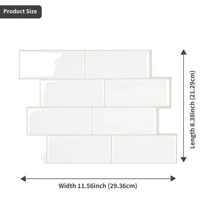 WoStick 4/10/20 Pcs Waterproof Brick Textured 3D Wall Panels, DIY Tile Stickers, Removable Self-Adhesive Wall Tiles For Kitchen Bathroom Backsplash And Holiday Decor