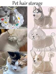 1 pezzo Portachiavi a forma di animale domestico, perfetto da collezione: portachiavi a forma di animale domestico con funzione di conservazione dei capelli, portachiavi memoriale per animali domestici - souvenir a forma di cane/gatto carino, regalo commemorativo per proprietari di animali domestici (stile portachiavi casuale)