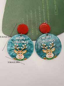 1 Pair Popular Christmas Series Santa Claus Acrylic Earrings