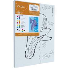 Tela para Pintura Riscada 16X22CM - Baleia (pacote com 6 Unidades) - Multicolorido - Visão 3