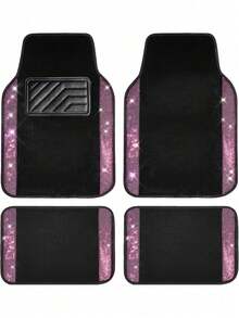 9pcs Glitter Diamond Car Seat Covers, 4pcs Glitter Diamond Car Foot Mats, Glitter Rhinestones Non-Slip PVC Set For SUV/Truck/Car (Complete Front And Rear, Waterproof All-Weather Interior Protection) - A款 - 查看 18