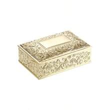 Rectangular Silver Jewelry Box Small Trinket Storage Box Deluxe Treasure Chest Earring Ring Necklace Organizer Decorative Keepsake Box Women