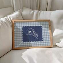 1pc Vintage Striped Rodeo Wall Art Picture Western Cowboy Prints Canvas Paintings Giddy Up Horse Posters Rustic Mid Century Modern Decor For Bedroom, Living Room, Or Apartment ,Dorm Room Decor Gift For Her Unframed