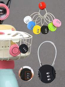 Mini cadenas antivol pour tiroirs, cadenas de bagage, cadenas à code avec câble en acier pour valises et sacs. Indispensables pour les vacances et les voyages. Cadenas de voyage à combinaison 3 chiffres (0-9) réglable, facile à utiliser pour les valises, sacs et bagages - Multicolore - Voir 3