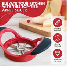 1 Pc Multi-Function Stainless Steel Apple Slicer, 8/12 Blades Fruit Cutter And Corer, Quick & Easy Kitchen Gadget For Apples, Pears, Peaches And Other Fruits, Durable Anti-Rust Material, Available In Red, Green And Black, Suitable For Home, Kitchen, Restaurant And Party Use (Dishwasher , Strong And Sharp Blades, Not Plastic Material)