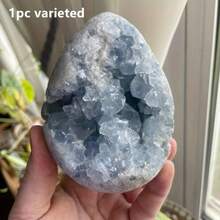 Celestite Druzy Crystal Stone, Crystal Crafts DIY, Home Decoration, Adds A Distinctive Atmosphere To Your Home,Birthday Gift - Blue and White - View 10