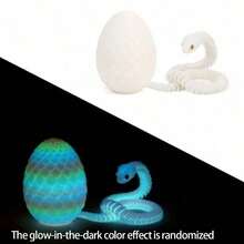 1 Pc 30cm Articulated Viper Statue - 3D Printed Soft Posable Snake Toy With Snake Egg, Mythological Creature Design, Home Decor Stress Relief Toy, Suitable For Christmas, Halloween And Other Holiday Gifts, Suitable For Ages 14+ (Random Eye Color), Fidget Toy, 3D Printed Animal - Viper, 3D Snake, Mini 3D Printed Animal, 3D Printed Snake, 3D Printed Snake With Egg