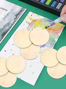 New 10 Pieces Handmade Blank Wooden Decorations, Hand Painted Wooden Decoration Accessories - For DIY Christmas And Holiday Decorations - Versatile Hanging Sign, Suitable For Party And Craft, Christmas Party Decoration, Round Pendant With Hole, Holiday Decoration, Handmade DIY Material, Home Creative Pendant, Hand Painted Wooden Decoration Accessories, Holiday Party Pendant