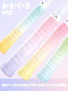 1 pieza Cinta de agarre de bádminton de color degradado, cinta de agarre antideslizante, que absorbe el sudor y los impactos para raquetas de bádminton; cinta envolvente cómoda para el mango de tenis