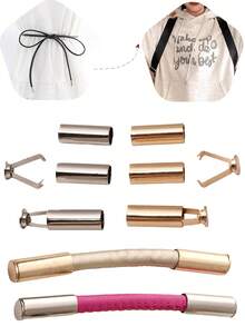 beadia 6-30个/包 不锈钢直管固定扣 - 金银色 - DIY服装配件、帽绳扣、可拆卸夹扣配件、金属钟表扣 - 扣尾夾 - 查看 1