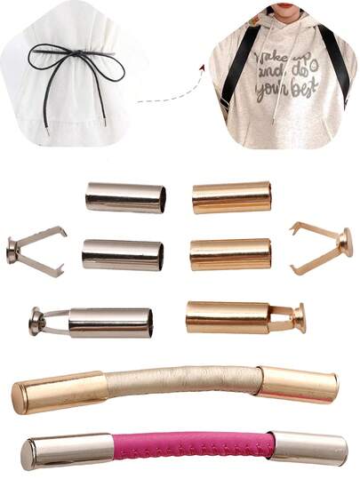 beadia 6-30个/包 不锈钢直管固定扣 - 金银色 - DIY服装配件、帽绳扣、可拆卸夹扣配件、金属钟表扣