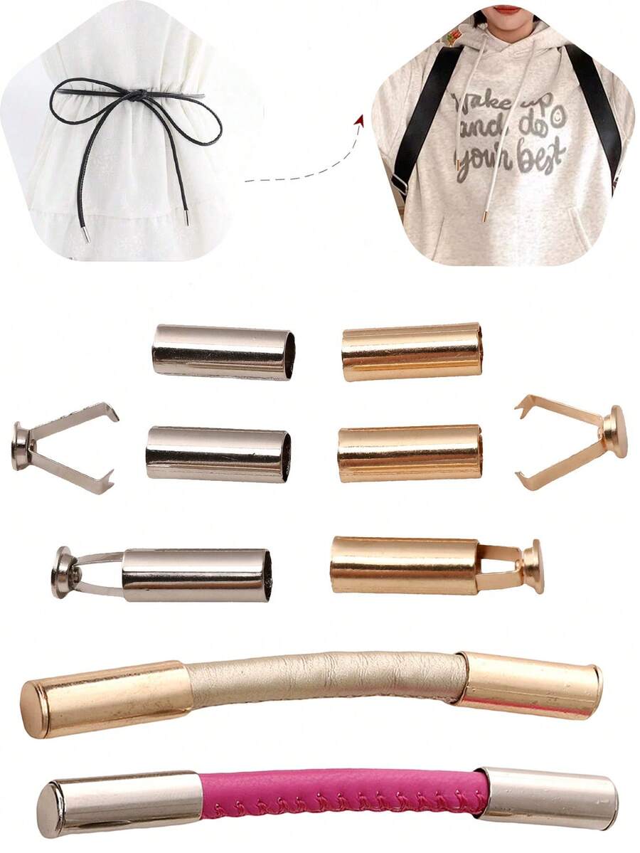 beadia 6-30个/包 不锈钢直管固定扣 - 金银色 - DIY服装配件、帽绳扣、可拆卸夹扣配件、金属钟表扣 - 扣尾夾 - 查看 1