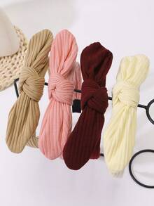 4pcs/Set Girls Corduroy Rabbit Ear Bow Headband Set - Multicolor - View 2