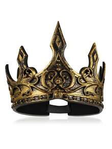 1 pièce Couronne royale ajustable de roi, accessoire de costume de roi médiéval, accessoire de scène 3D, convient pour le jeu de rôle, Noël, anniversaire, décoration de festival, tiare, serre-tête, couronne de costume, accessoire pour cheveux, mariage, future mariée, accessoires pour cheveux pour femmes - Multicolore - Voir 1
