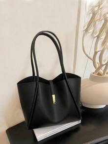 Neue Ankunft Einfarbige luxuriöse, stilvolle und vielseitige Damen Schulter Shopper Tasche