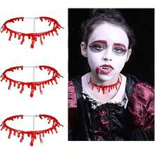 Colar de Halloween, Acessórios para Festa à Fantasia com Tema de Vampiro de Terror, Joias Fofas para Brincadeiras de Faz de Conta - Multicolorido - Ver 2
