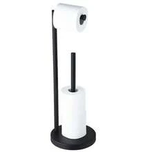 Floor Standing Toilet Paper Holder Stainless Steel Paper Roll Holder Storage Rack Bathroom Standing Paper Towel Holder - Black - View 6